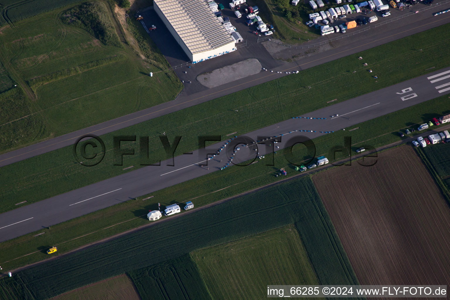 Airport in Walldürn in the state Baden-Wuerttemberg, Germany from above