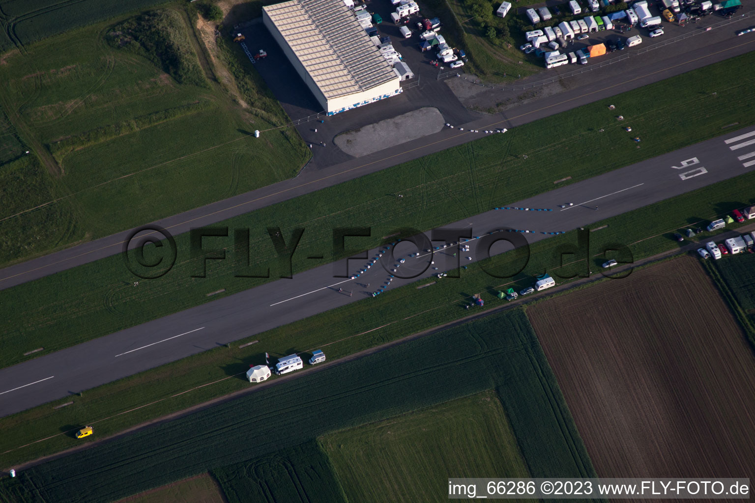 Airfield in Walldürn in the state Baden-Wuerttemberg, Germany out of the air