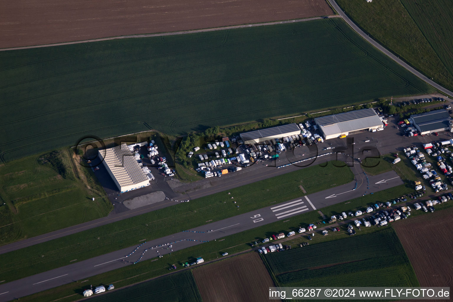 Airport in Walldürn in the state Baden-Wuerttemberg, Germany seen from above