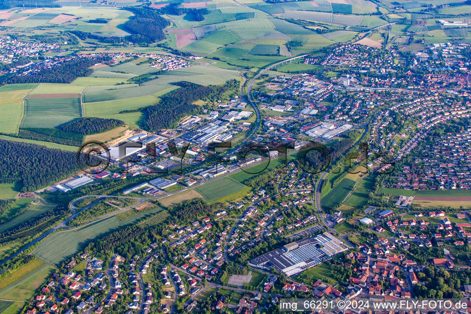 Industrial area on the B27 in the district Hainstadt in Buchen in the state Baden-Wuerttemberg, Germany