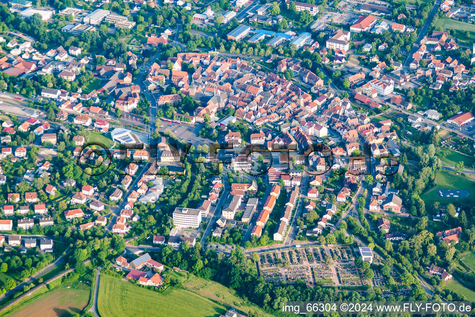 Aerial view of Settlement area in Buchen in the state Baden-Wurttemberg, Germany