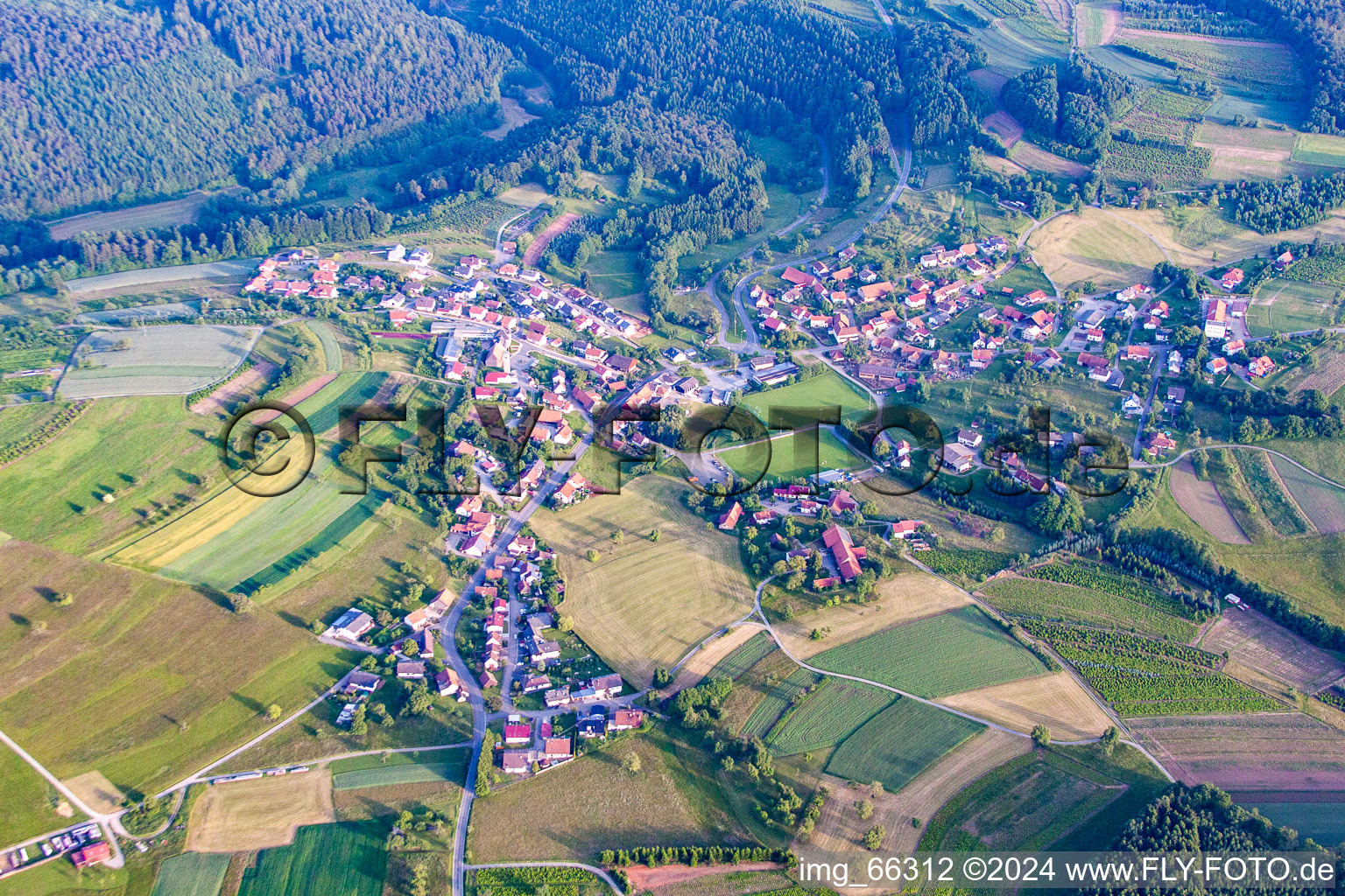 Oblique view of District Laudenberg in Limbach in the state Baden-Wuerttemberg, Germany