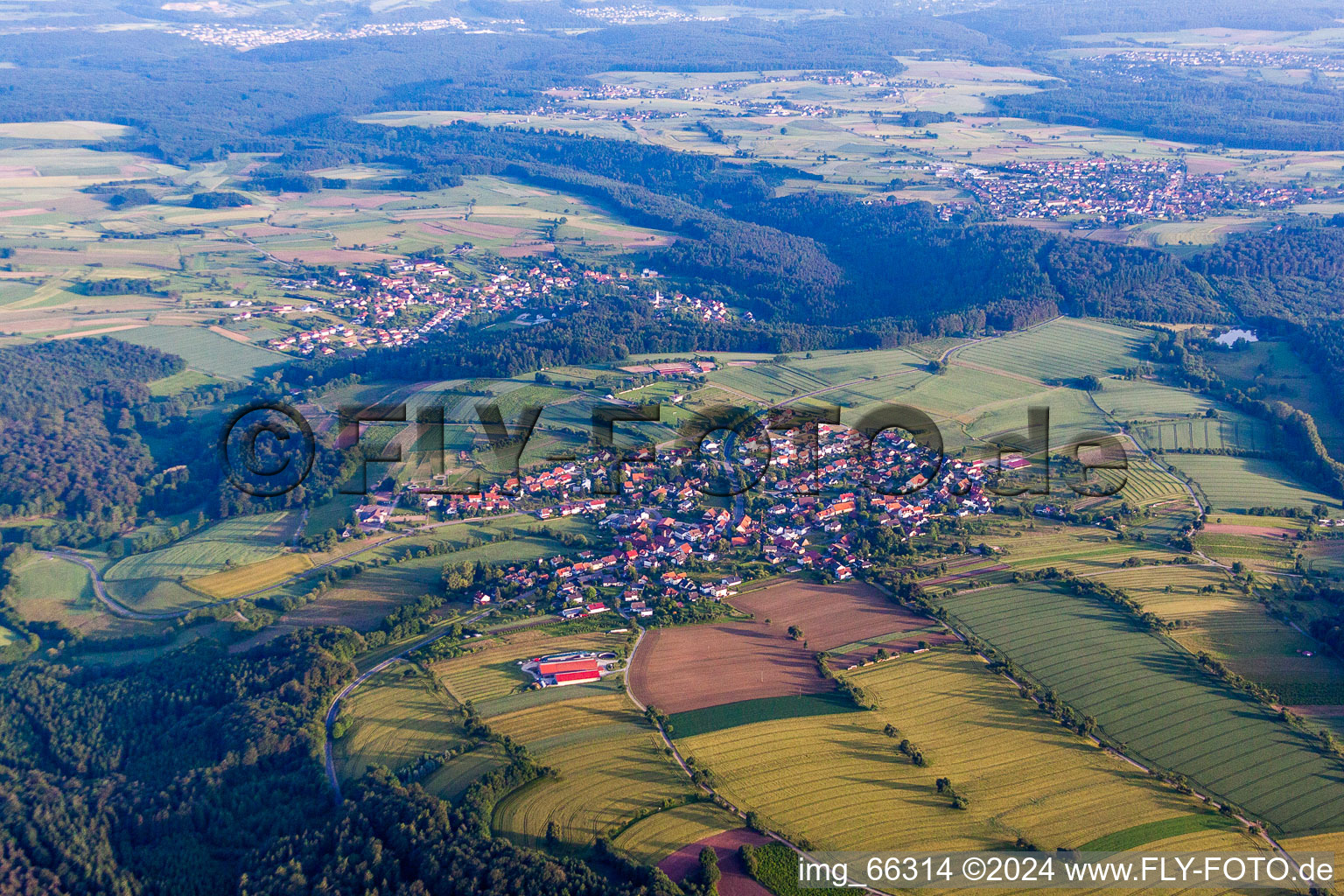 Village view in the district Robern in Fahrenbach in the state Baden-Wuerttemberg, Germany