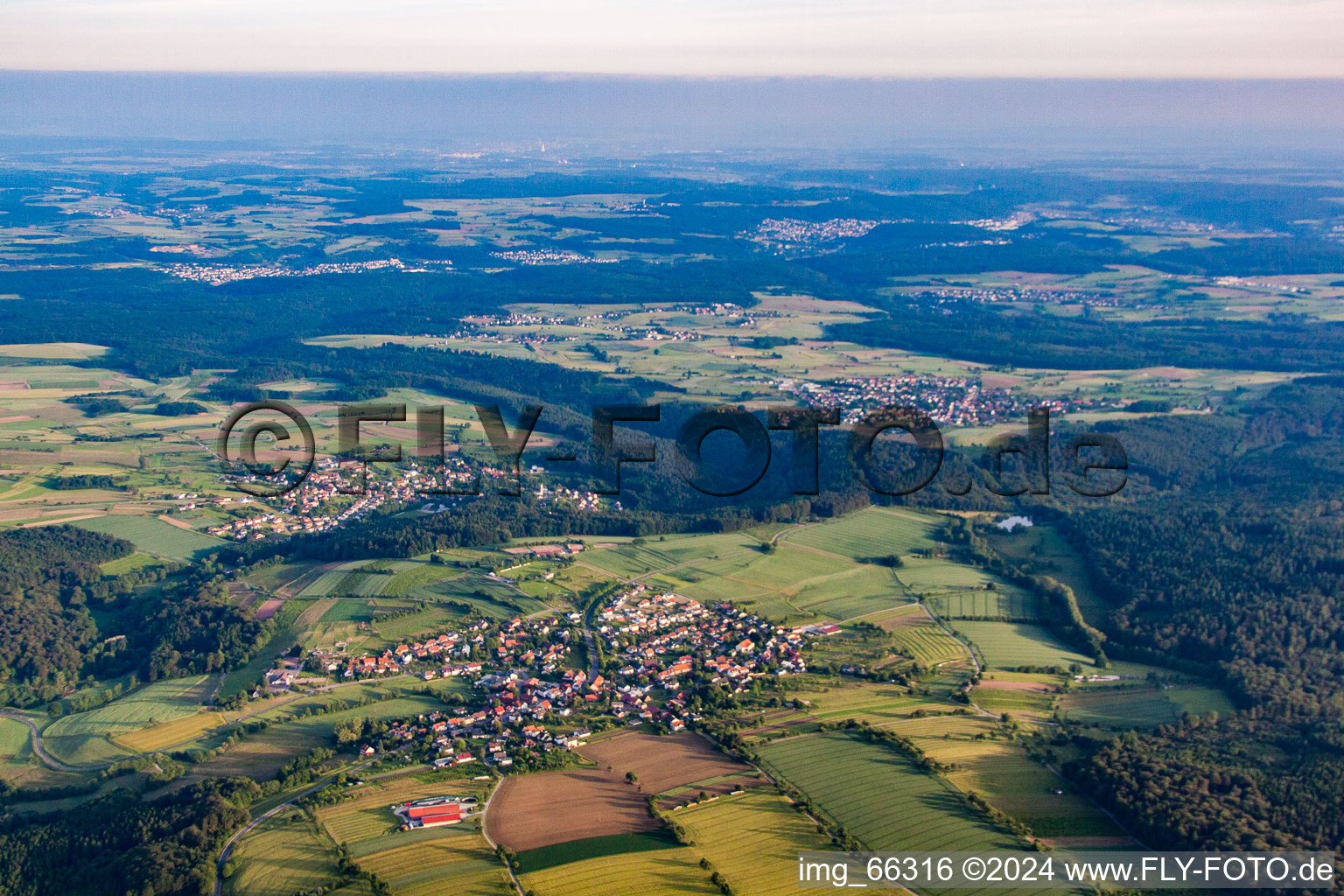 Aerial photograpy of District Robern in Fahrenbach in the state Baden-Wuerttemberg, Germany