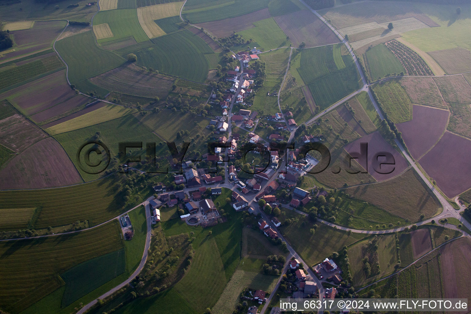 Town View of the streets and houses of the residential areas in the district Balsbach in Limbach in the state Baden-Wurttemberg