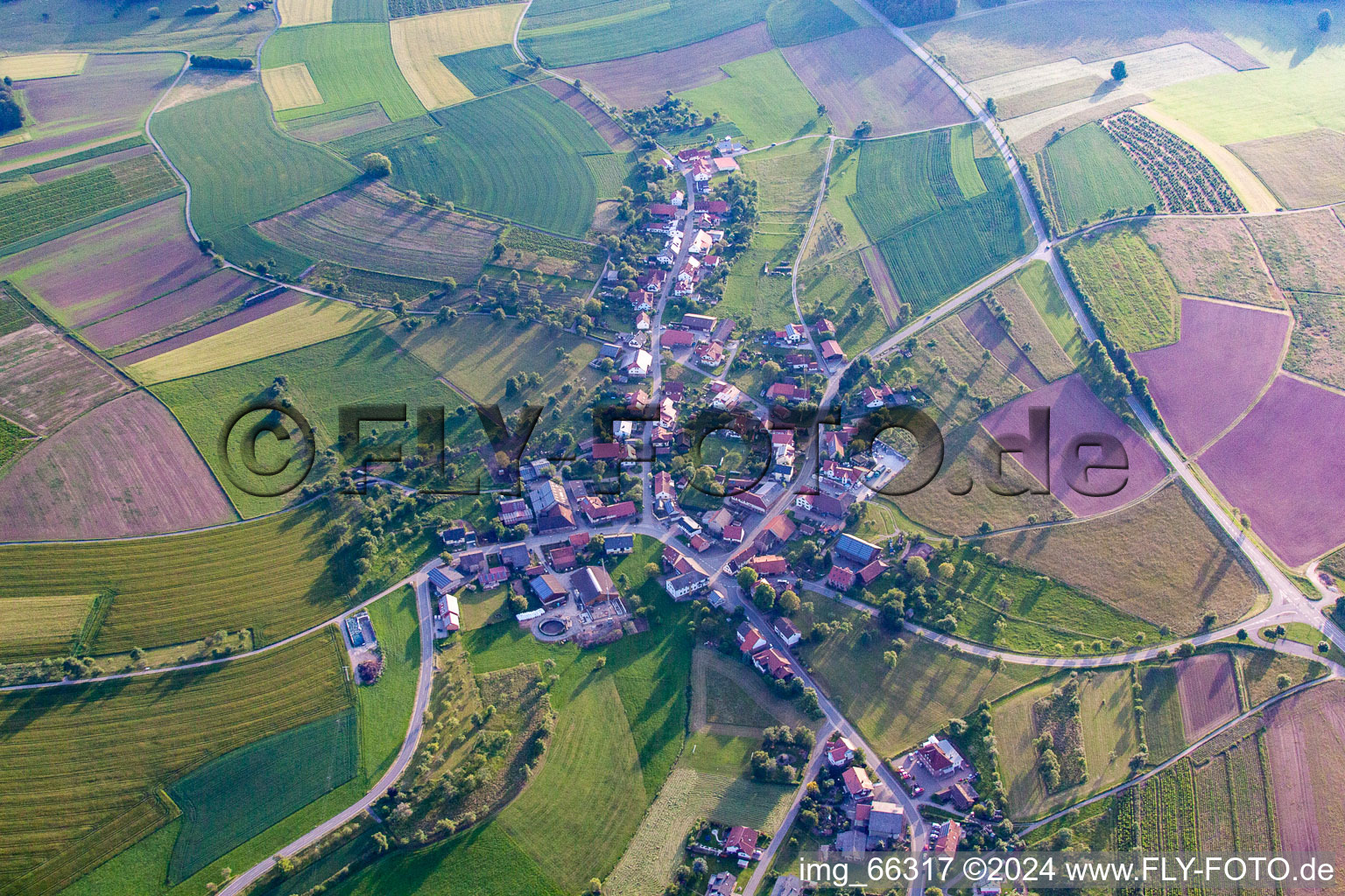 Town View of the streets and houses of the residential areas in the district Balsbach in Limbach in the state Baden-Wurttemberg