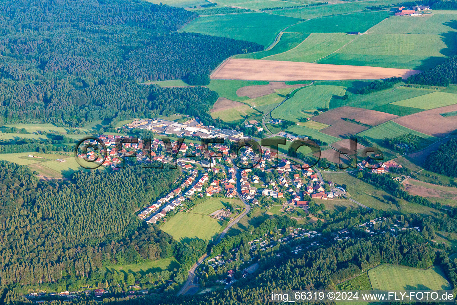 Village view in the district Krumbach in Limbach in the state Baden-Wuerttemberg, Germany