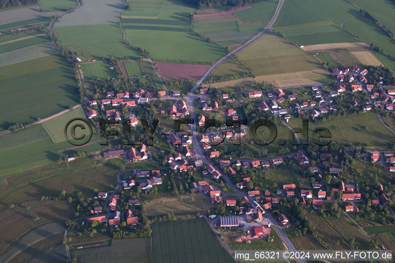 From the north in the district Weisbach in Waldbrunn in the state Baden-Wuerttemberg, Germany