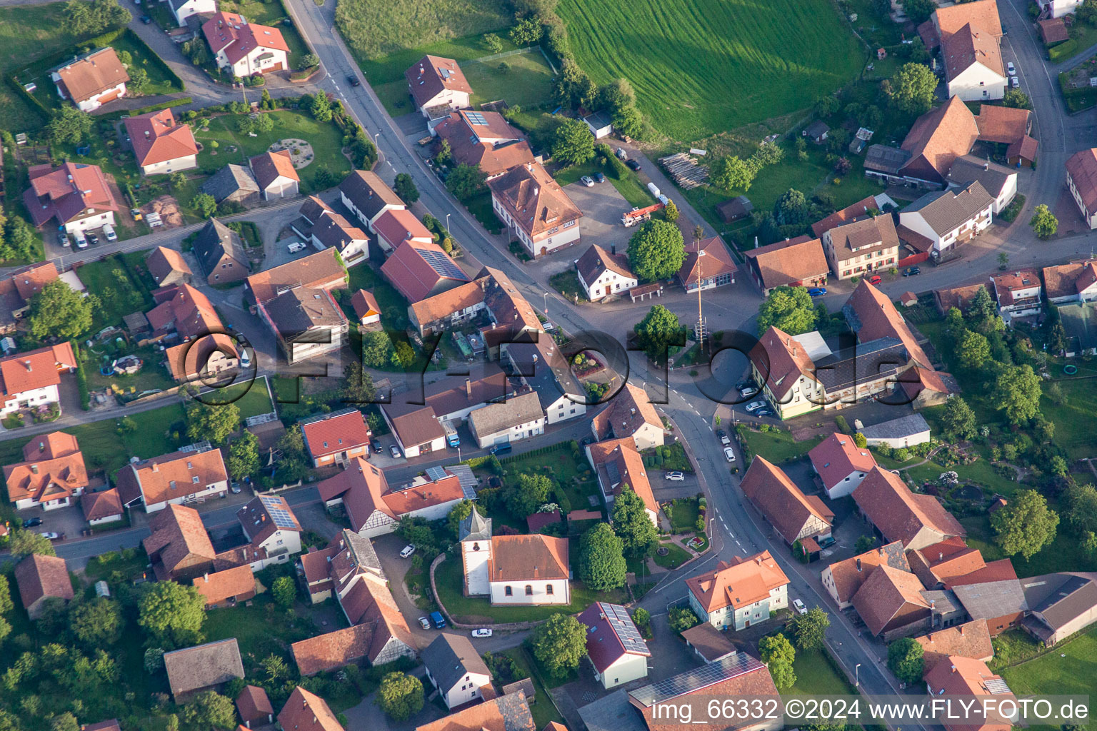 Aerial view of Schollbrunn in the state Baden-Wuerttemberg, Germany