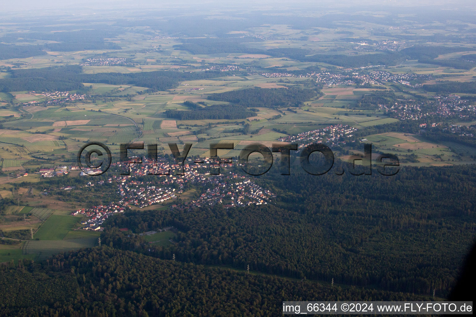 Aerial view of From the north in Neunkirchen in the state Baden-Wuerttemberg, Germany