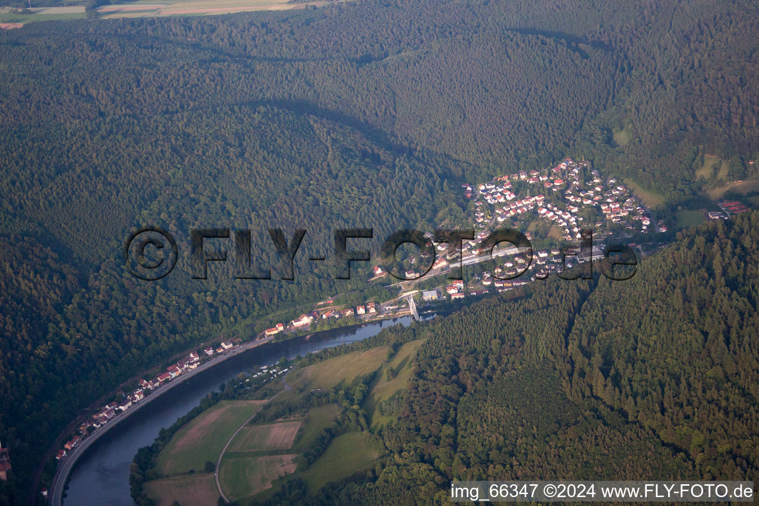 Zwingenberg in the state Baden-Wuerttemberg, Germany from above