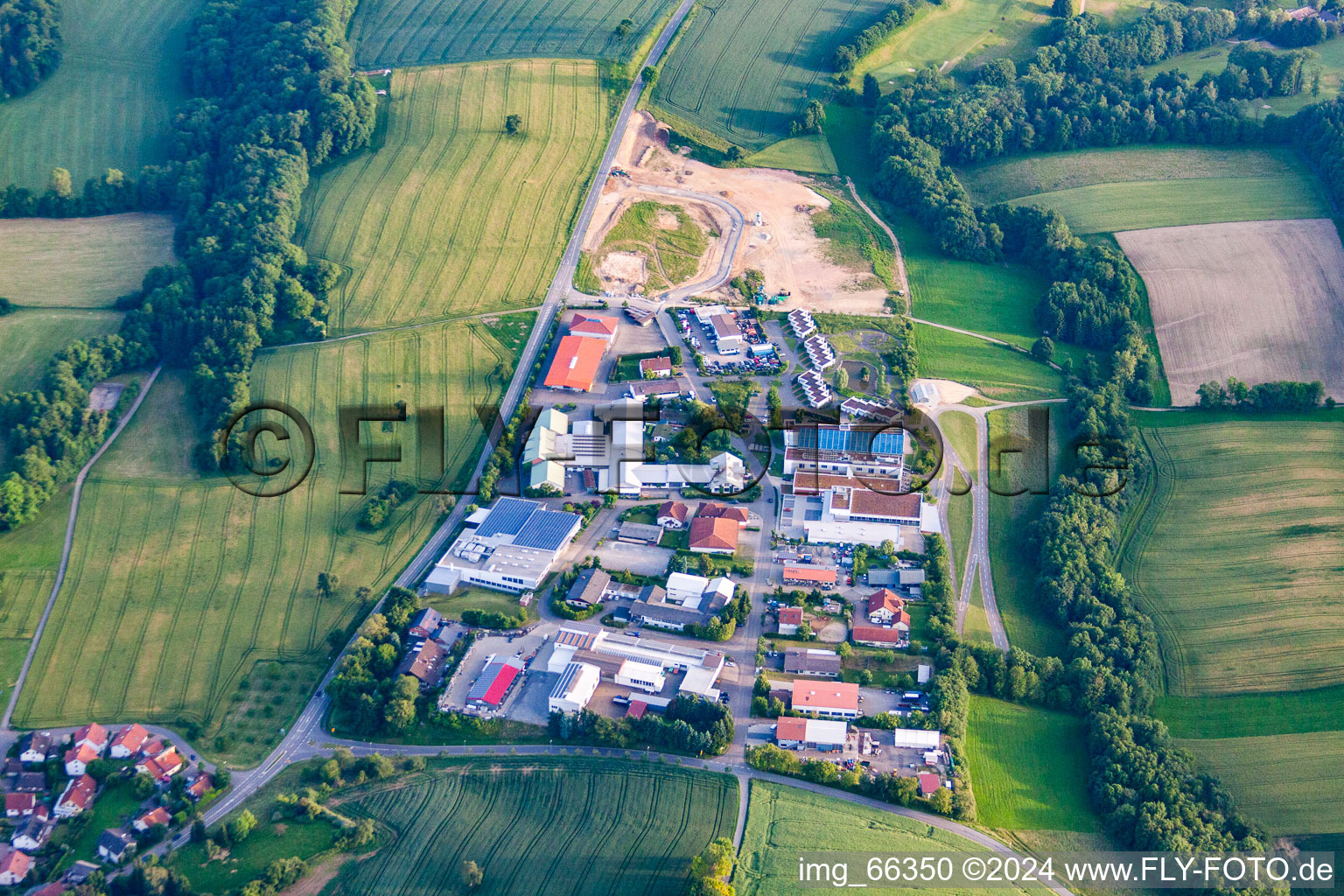 Commercial area in the district Waldwimmersbach in Lobbach in the state Baden-Wuerttemberg, Germany