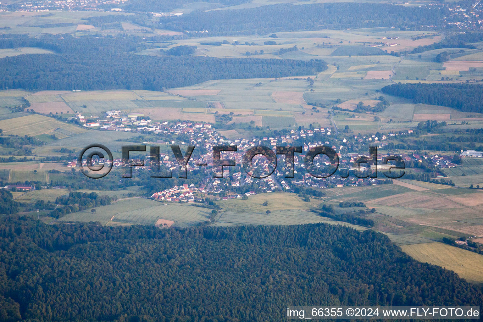 Oblique view of Epfenbach in the state Baden-Wuerttemberg, Germany