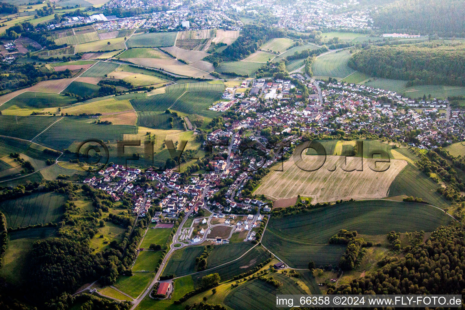 Aerial photograpy of Wiesenbach in the state Baden-Wuerttemberg, Germany