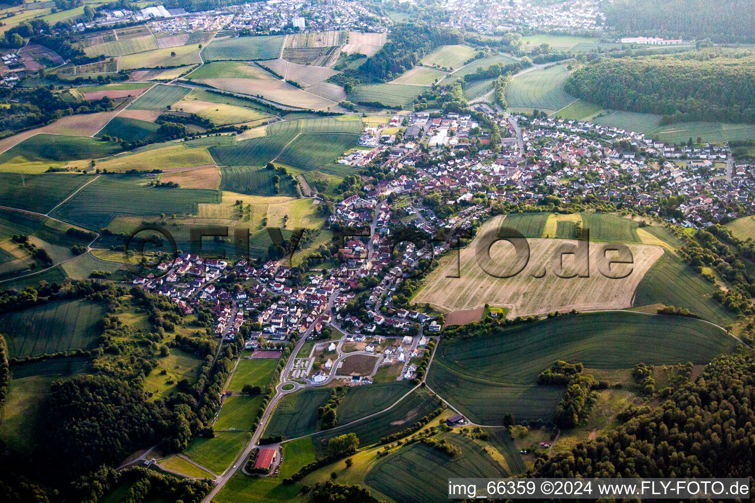 Oblique view of Wiesenbach in the state Baden-Wuerttemberg, Germany