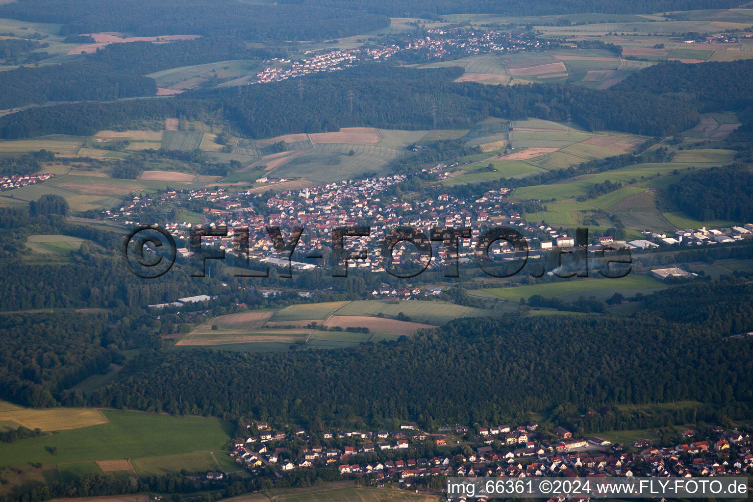 Aerial photograpy of Mauer in the state Baden-Wuerttemberg, Germany