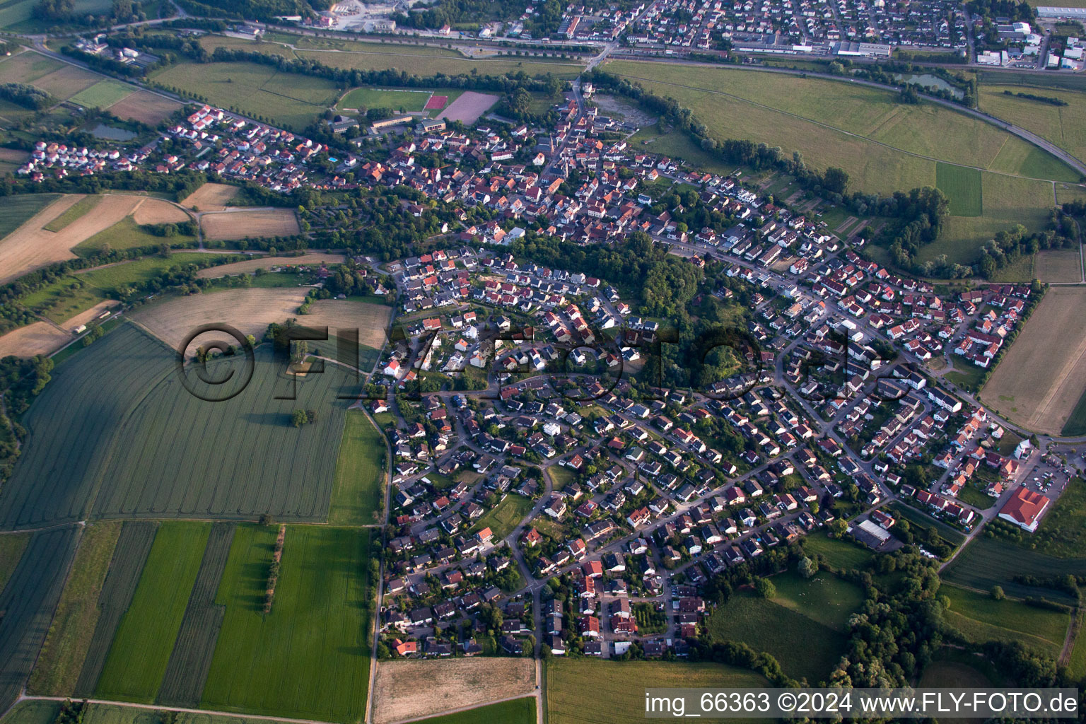 Mauer in the state Baden-Wuerttemberg, Germany from above