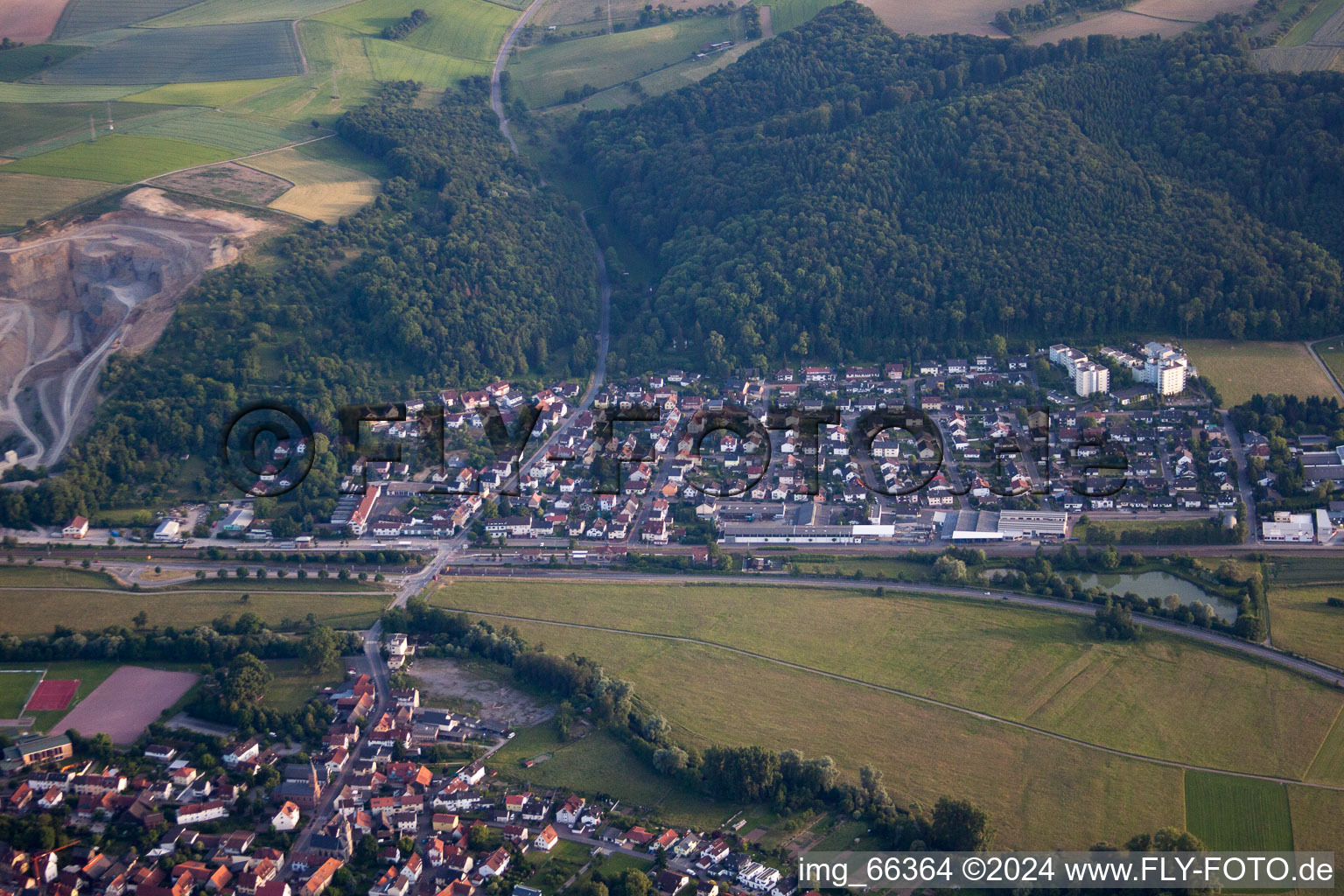 Mauer in the state Baden-Wuerttemberg, Germany out of the air