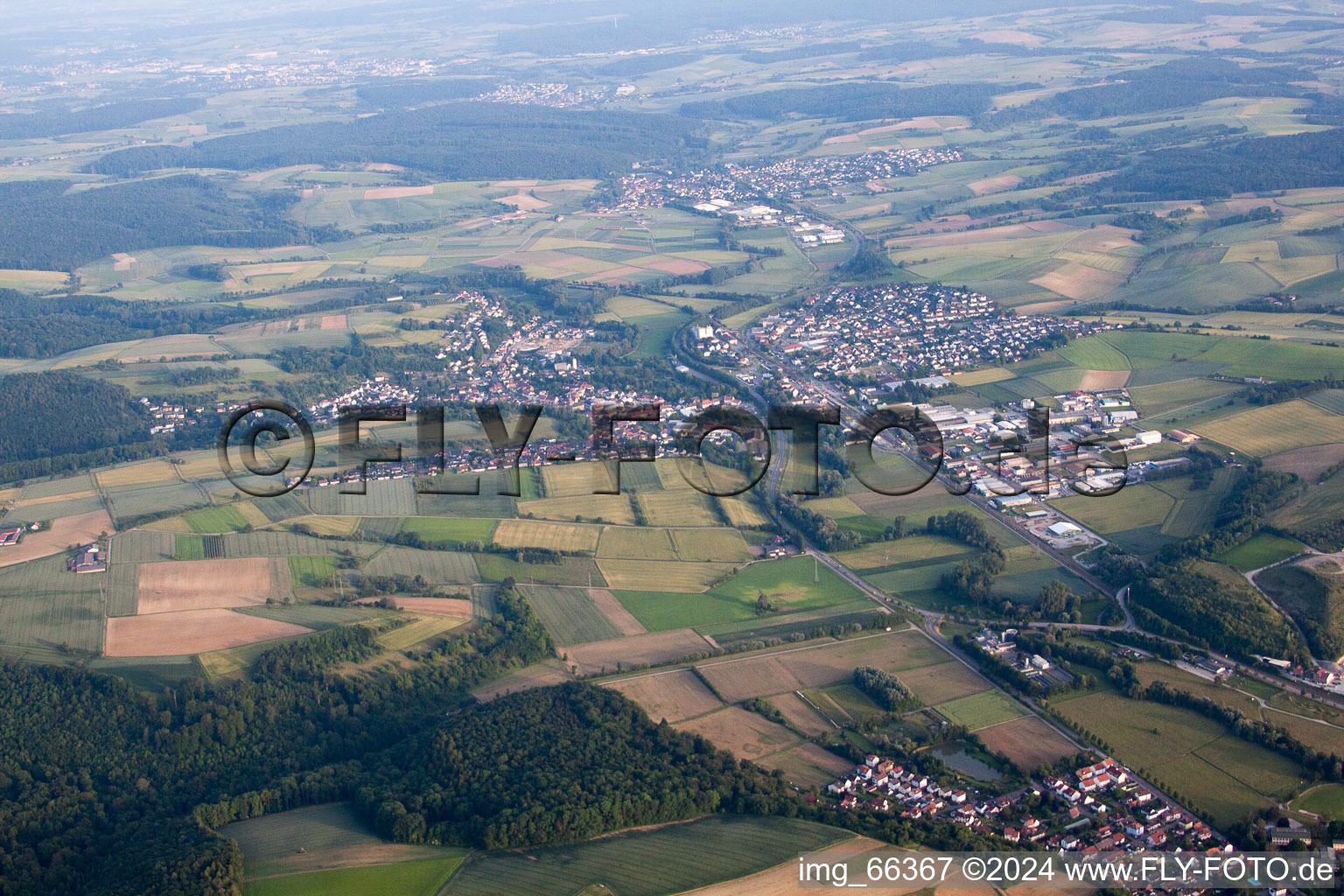 Aerial photograpy of Meckesheim in the state Baden-Wuerttemberg, Germany