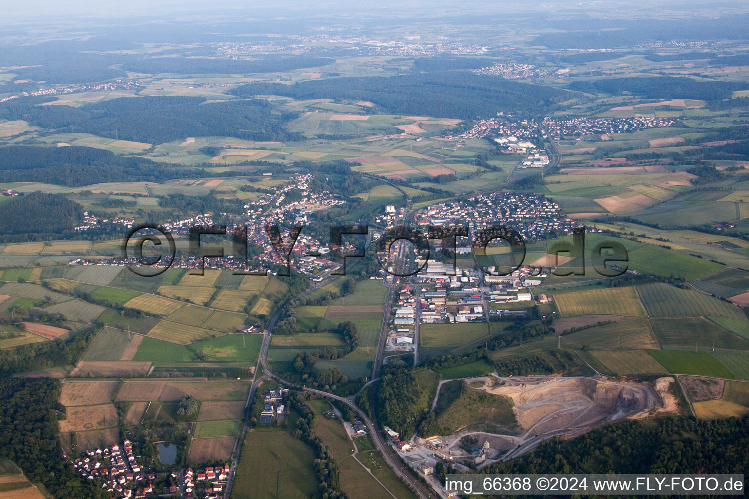 Oblique view of Meckesheim in the state Baden-Wuerttemberg, Germany