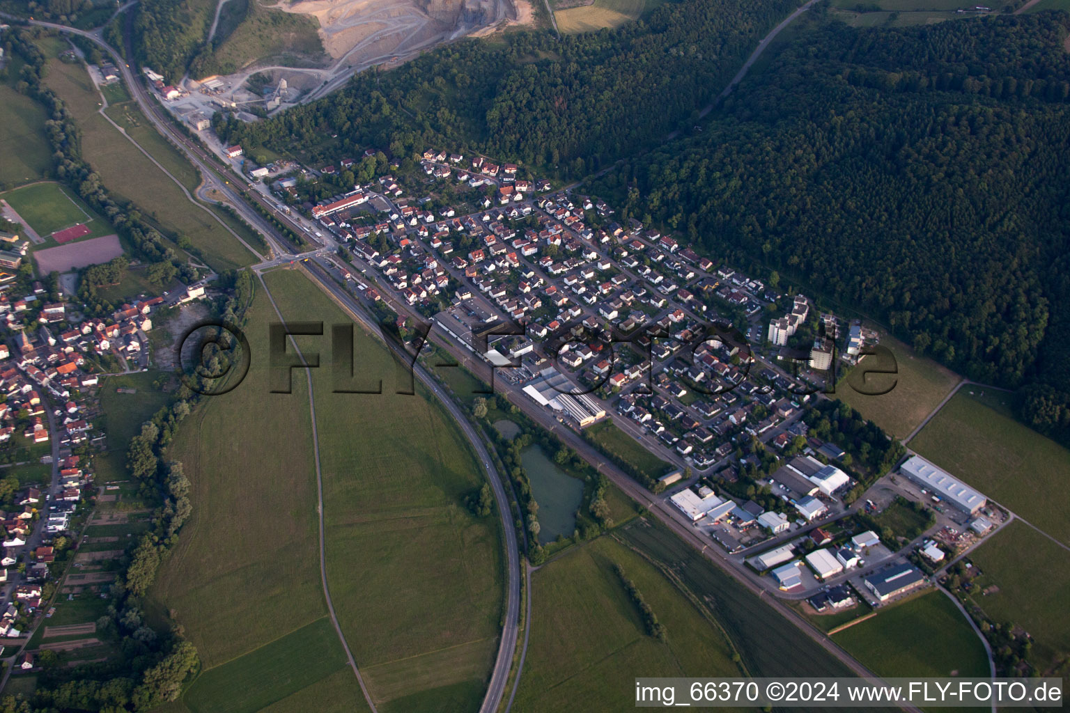 Mauer in the state Baden-Wuerttemberg, Germany seen from above