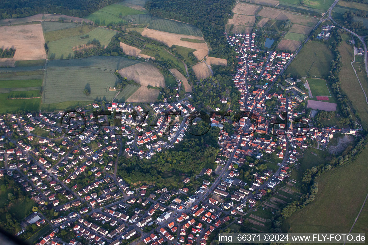 Mauer in the state Baden-Wuerttemberg, Germany from the plane