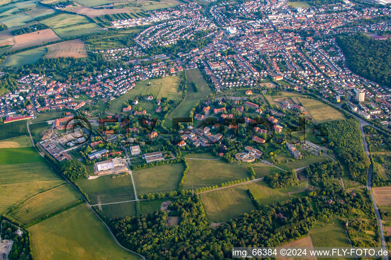 Aerial photograpy of Psychiatric Center North Baden from Northeast in the district Altwiesloch in Wiesloch in the state Baden-Wuerttemberg, Germany