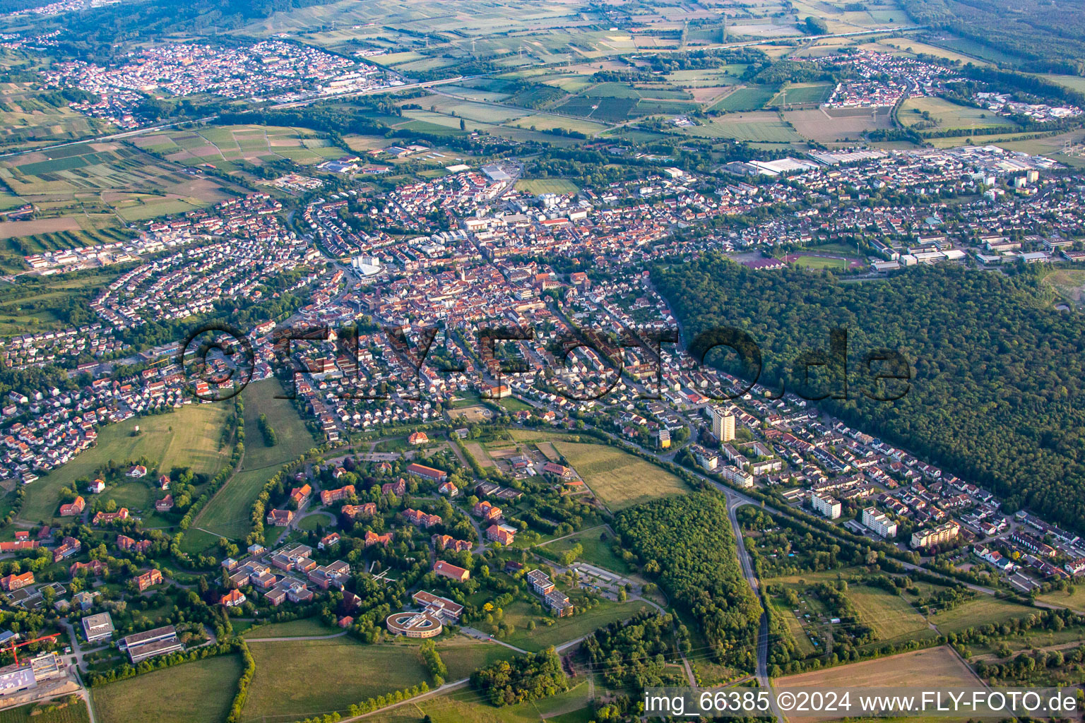 From northeast in the district Altwiesloch in Wiesloch in the state Baden-Wuerttemberg, Germany