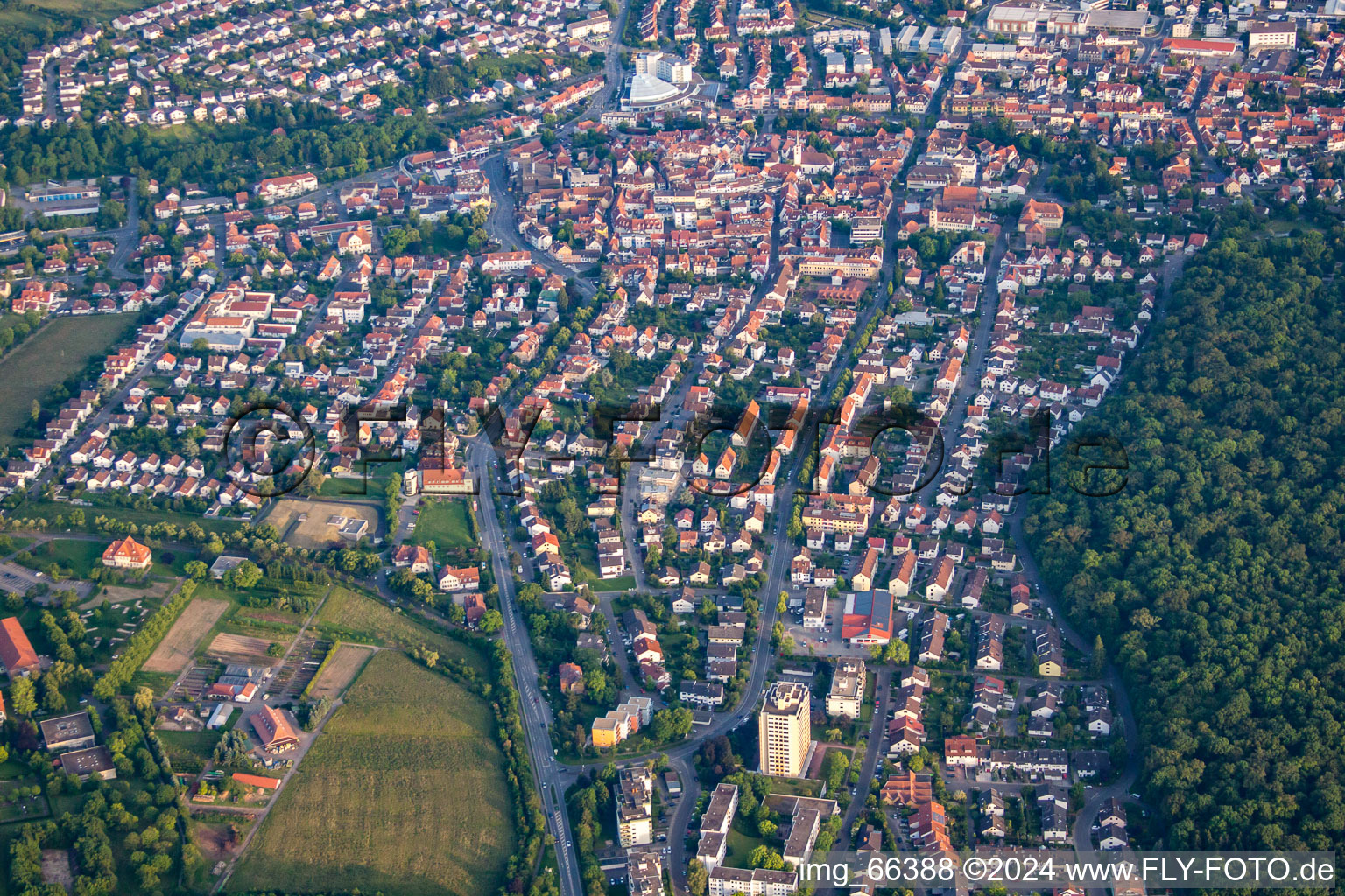 From the north in Wiesloch in the state Baden-Wuerttemberg, Germany