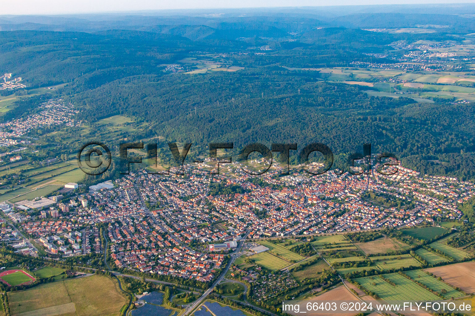 From the southwest in Nußloch in the state Baden-Wuerttemberg, Germany