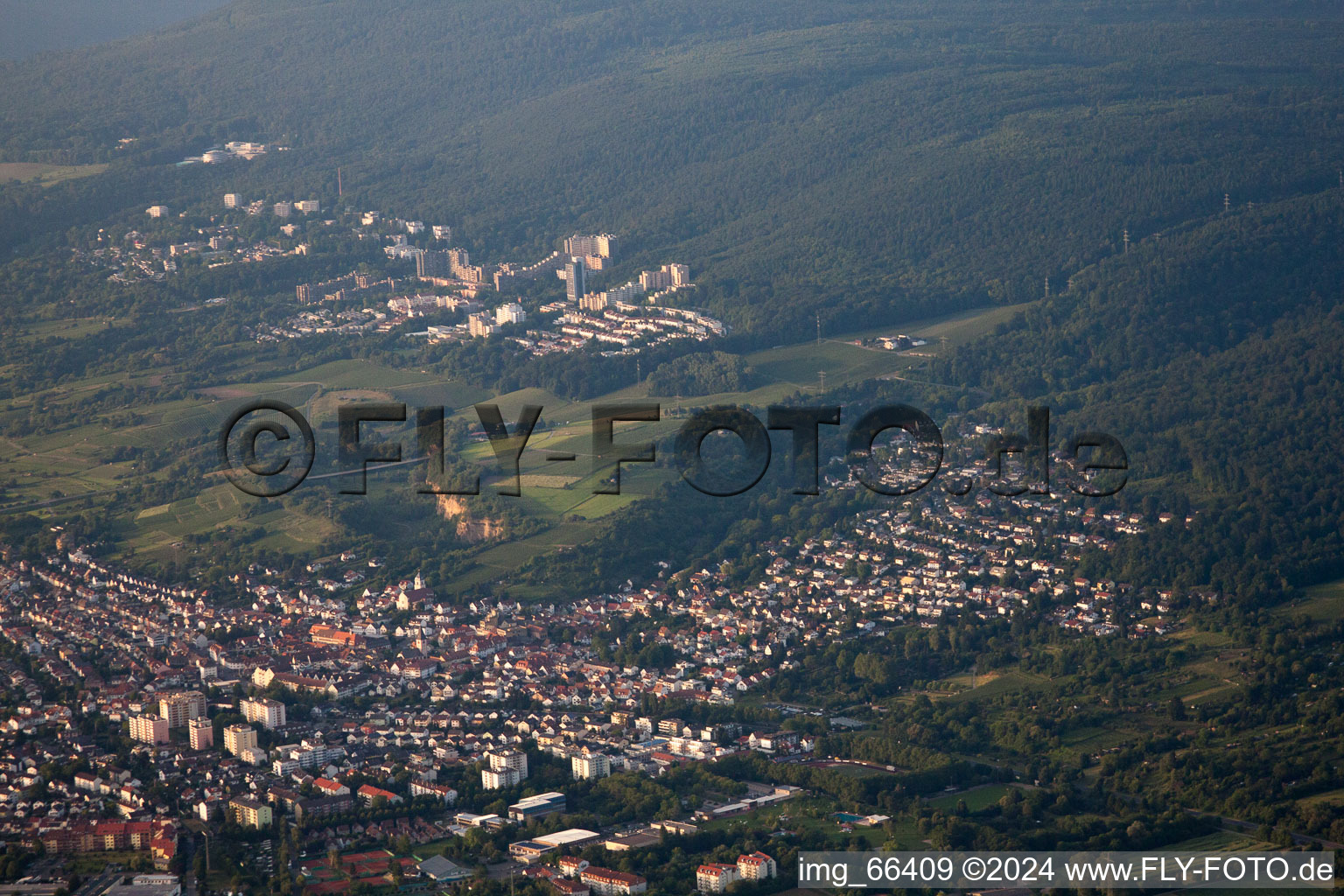 Aerial view of HD-Emmertsgrund in Leimen in the state Baden-Wuerttemberg, Germany