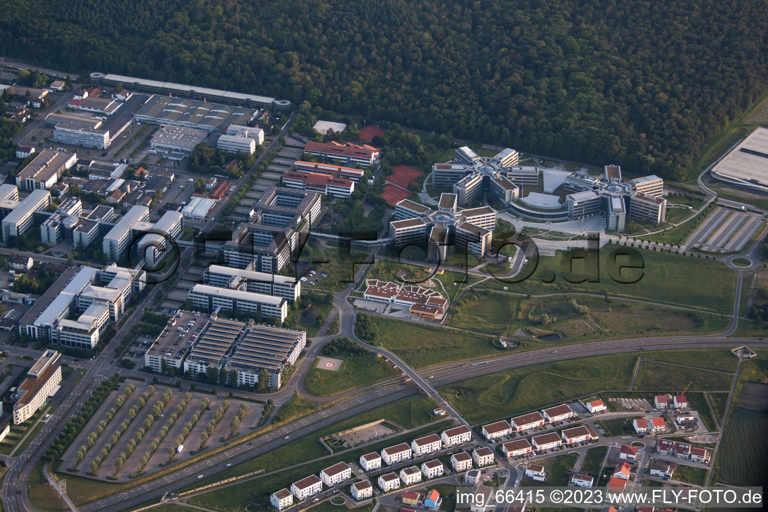 Aerial view of Walldorf in the state Baden-Wuerttemberg, Germany