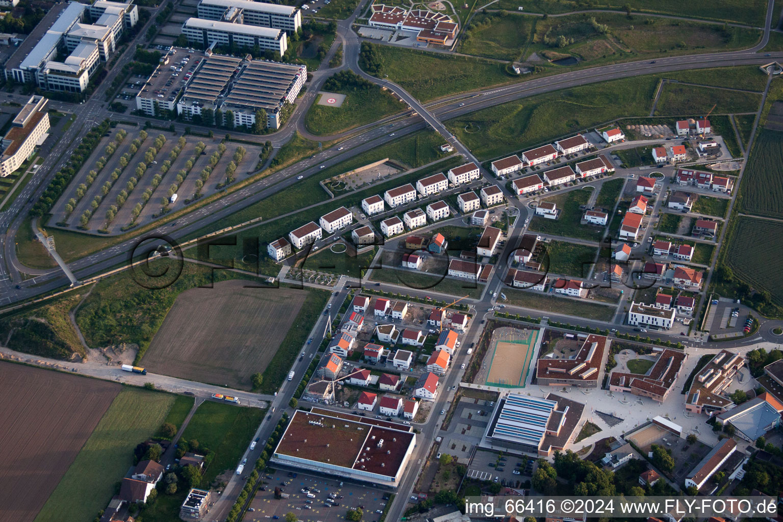 Aerial photograpy of Walldorf in the state Baden-Wuerttemberg, Germany