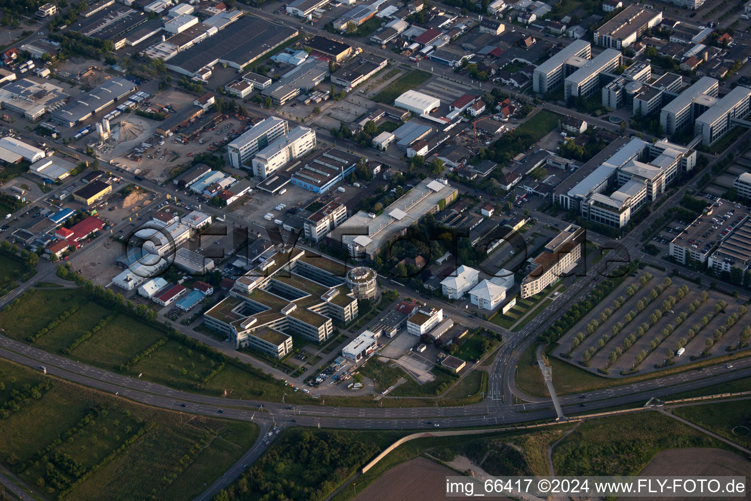 Oblique view of Walldorf in the state Baden-Wuerttemberg, Germany