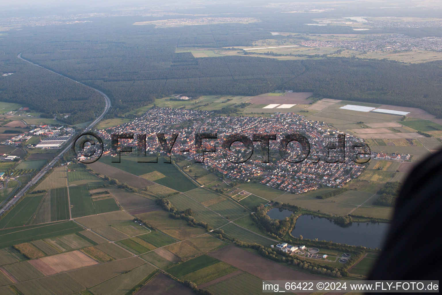 Bird's eye view of District Sankt Leon in St. Leon-Rot in the state Baden-Wuerttemberg, Germany