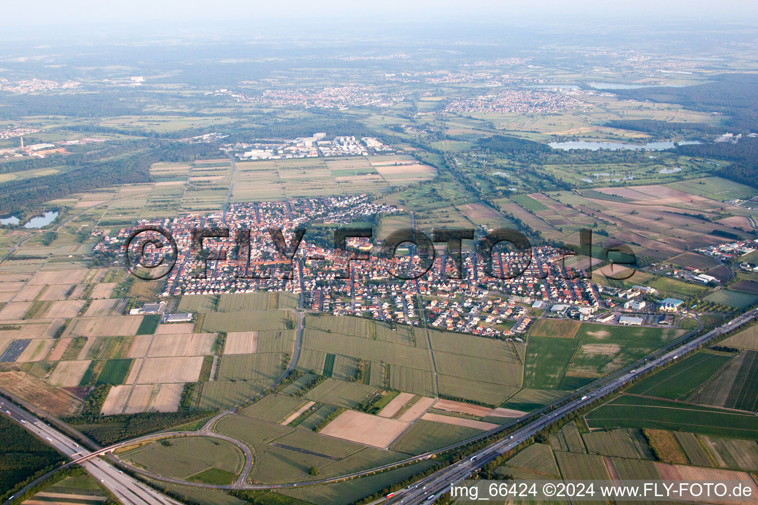 District Rot in St. Leon-Rot in the state Baden-Wuerttemberg, Germany out of the air