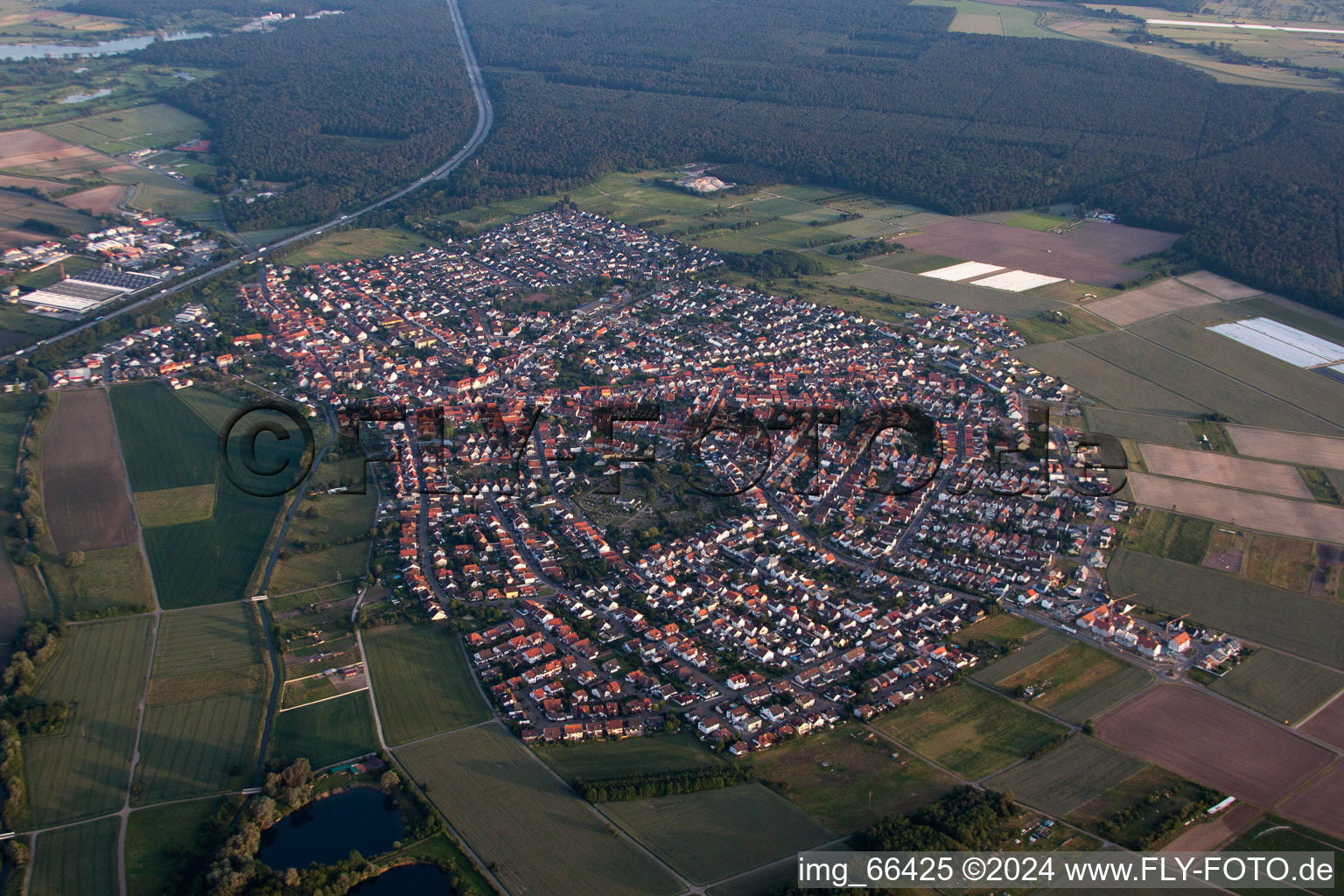 District Sankt Leon in St. Leon-Rot in the state Baden-Wuerttemberg, Germany viewn from the air