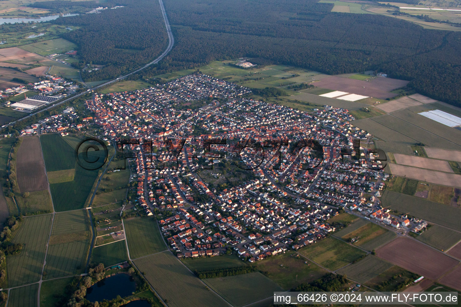 Drone recording of District Sankt Leon in St. Leon-Rot in the state Baden-Wuerttemberg, Germany