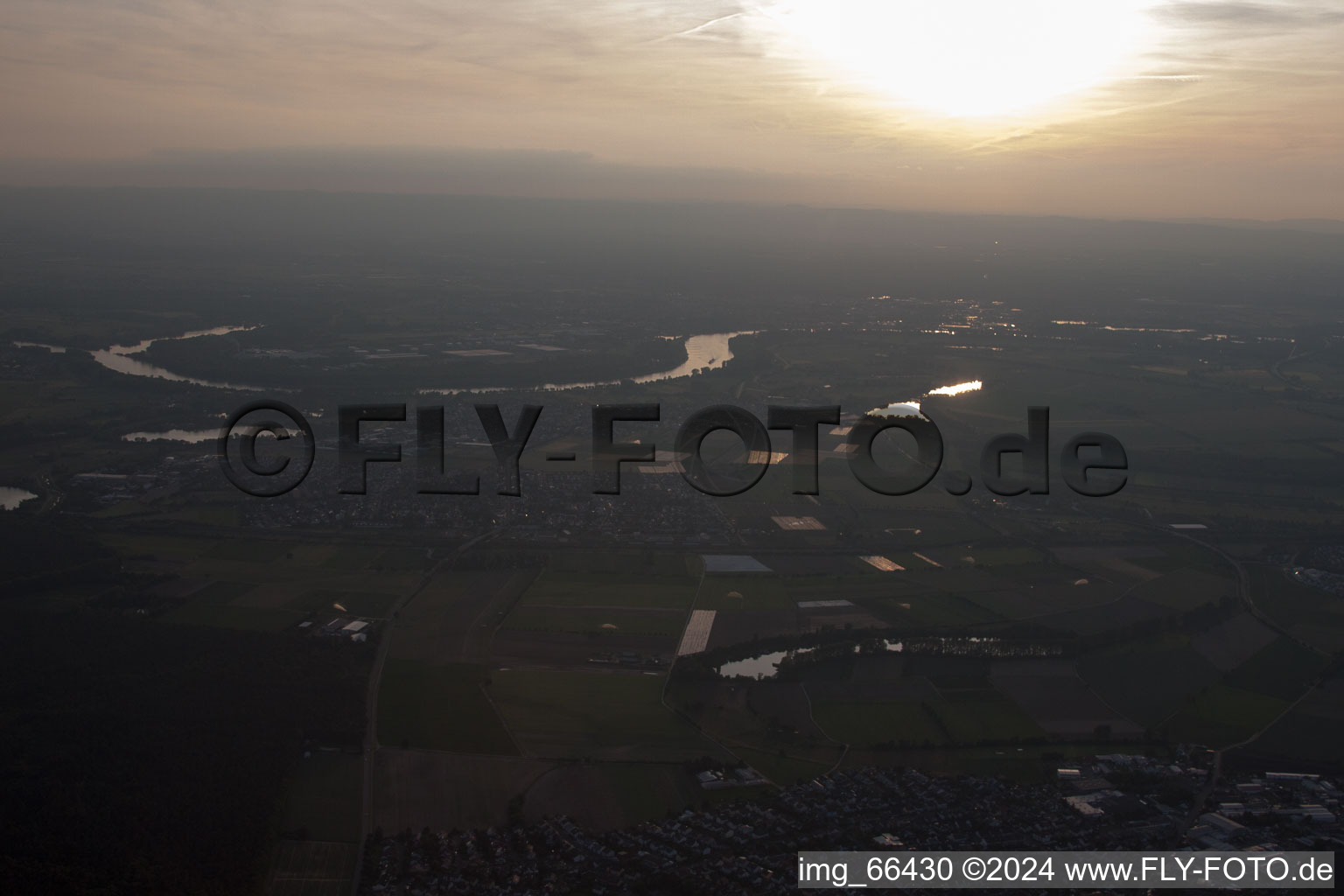 Altlußheim in the state Baden-Wuerttemberg, Germany viewn from the air