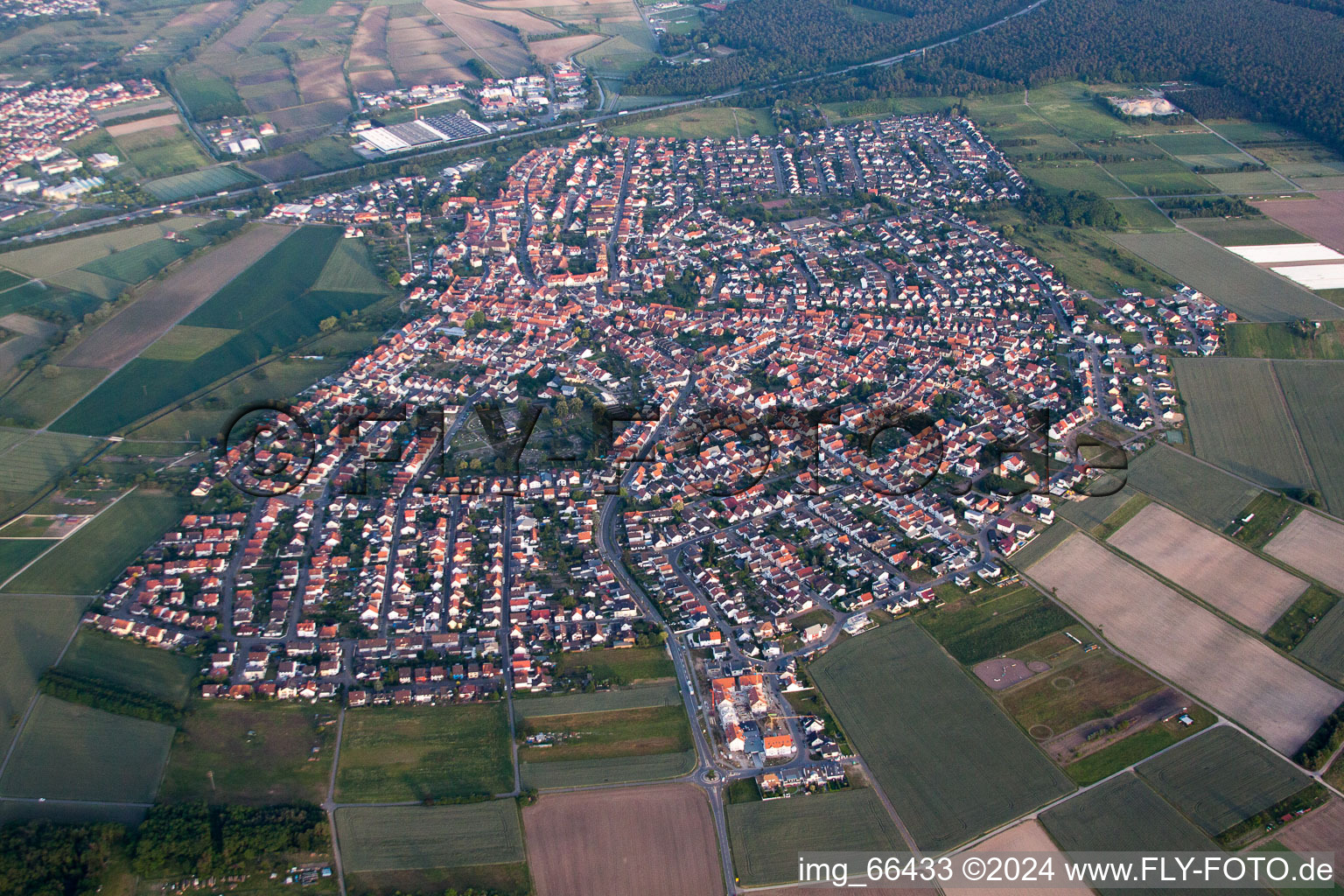 Drone image of District Sankt Leon in St. Leon-Rot in the state Baden-Wuerttemberg, Germany