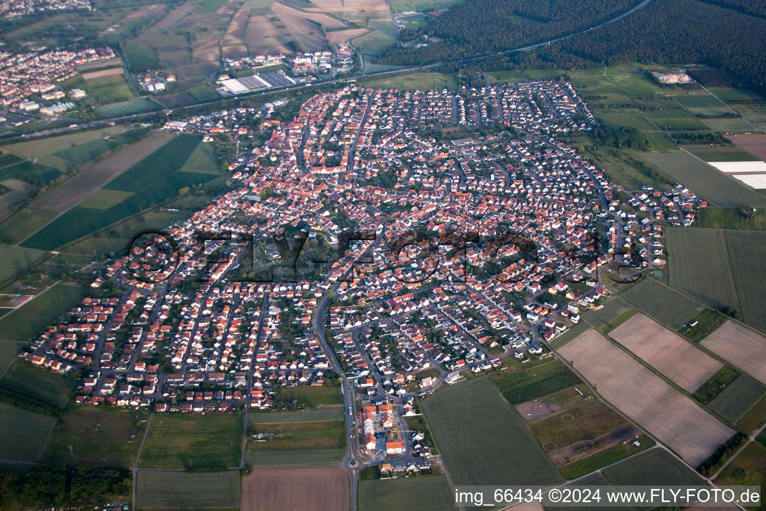 District Sankt Leon in St. Leon-Rot in the state Baden-Wuerttemberg, Germany from the drone perspective