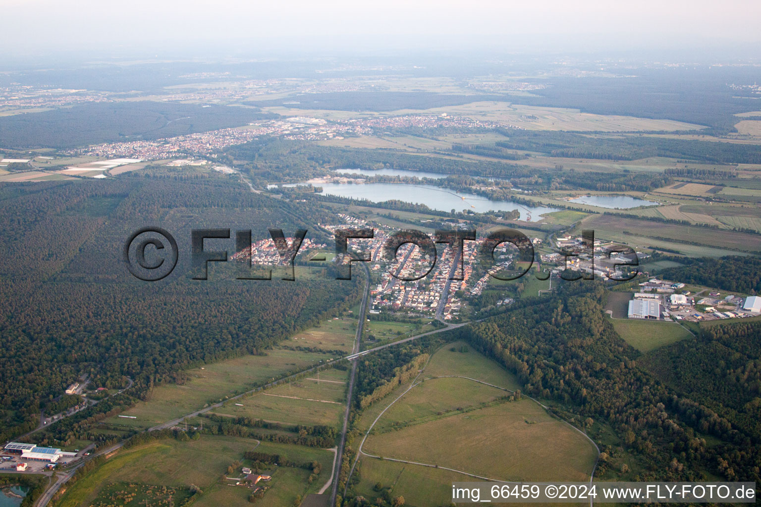 Philippsburg in the state Baden-Wuerttemberg, Germany seen from a drone