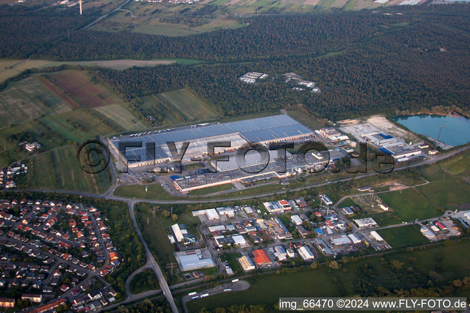 Philippsburg in the state Baden-Wuerttemberg, Germany out of the air