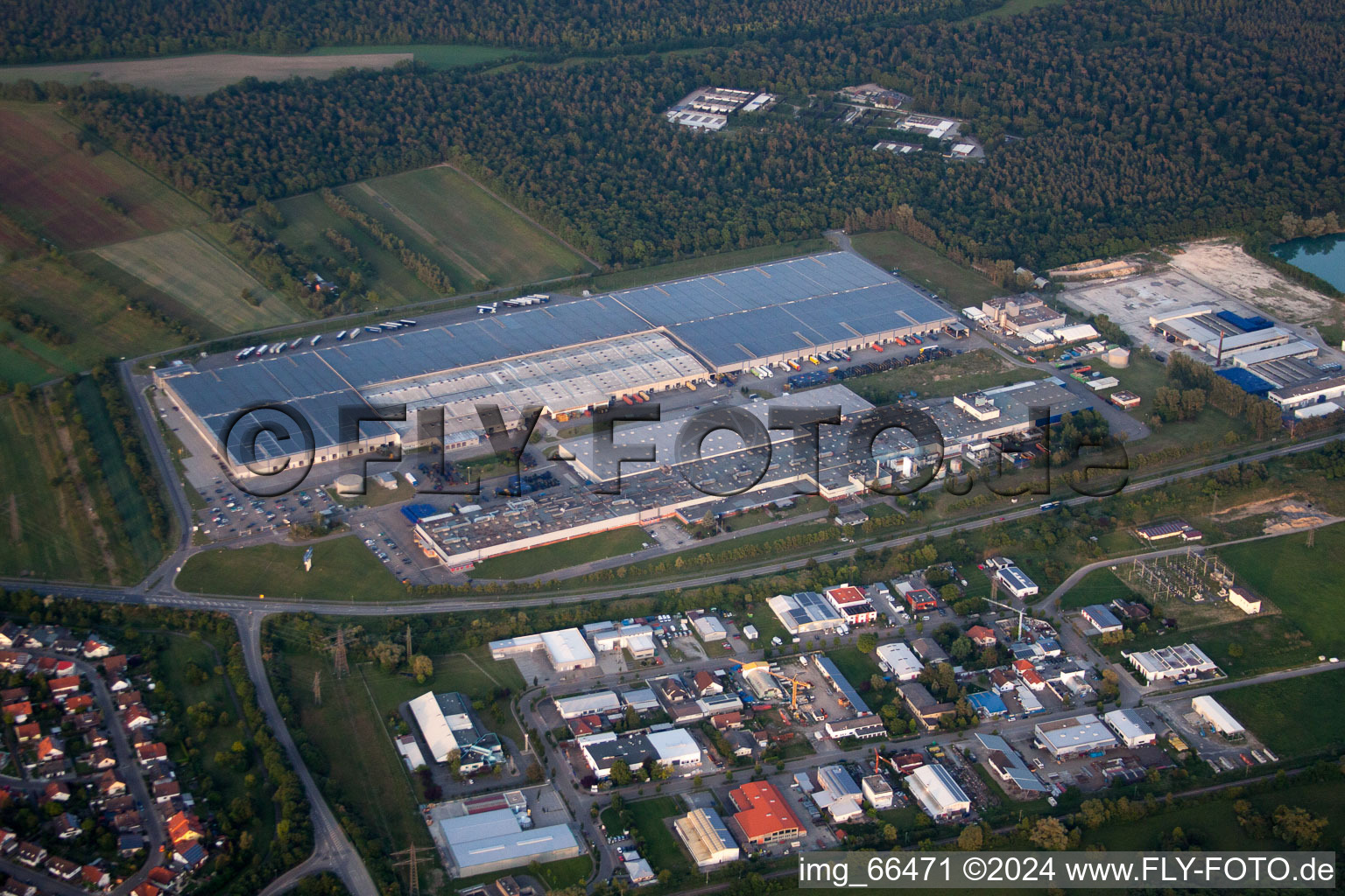 Philippsburg in the state Baden-Wuerttemberg, Germany seen from above