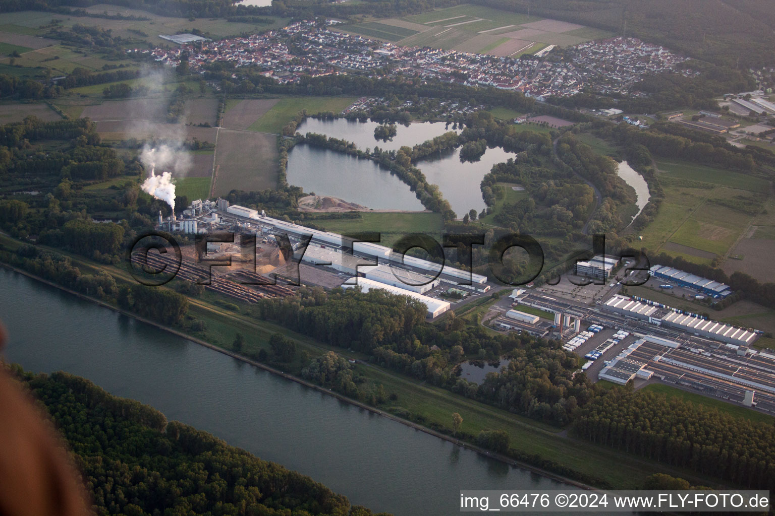 District Sondernheim in Germersheim in the state Rhineland-Palatinate, Germany seen from a drone