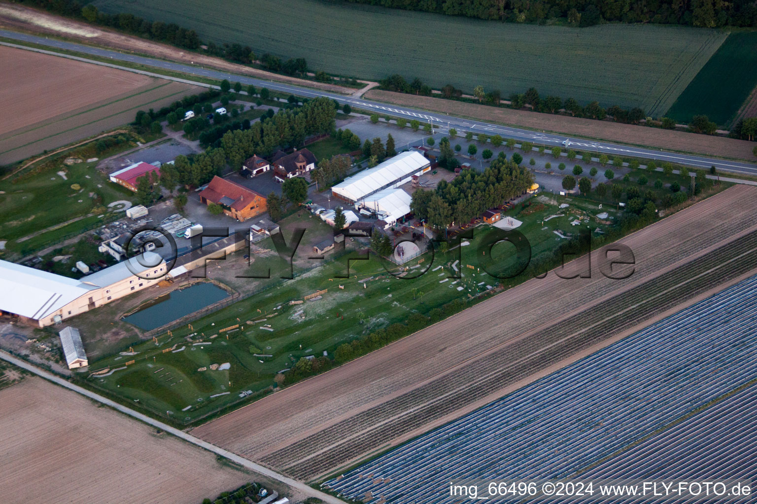 Adamshof foot golf course in Kandel in the state Rhineland-Palatinate, Germany out of the air