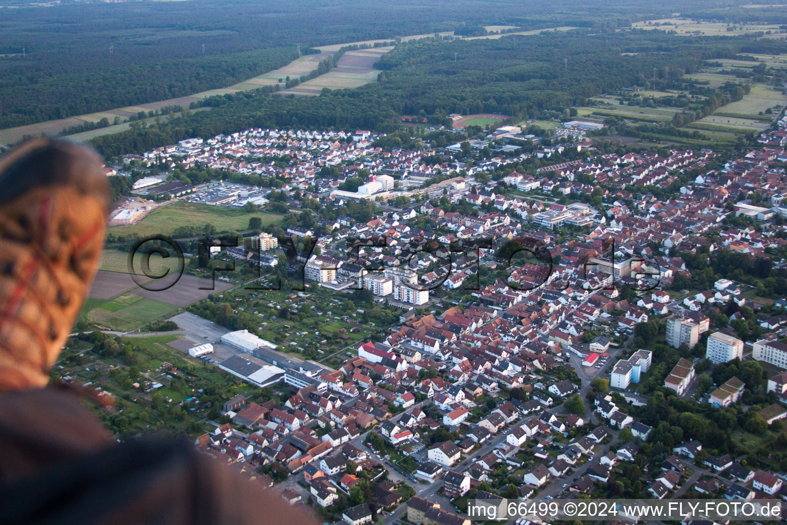 Kandel in the state Rhineland-Palatinate, Germany seen from above