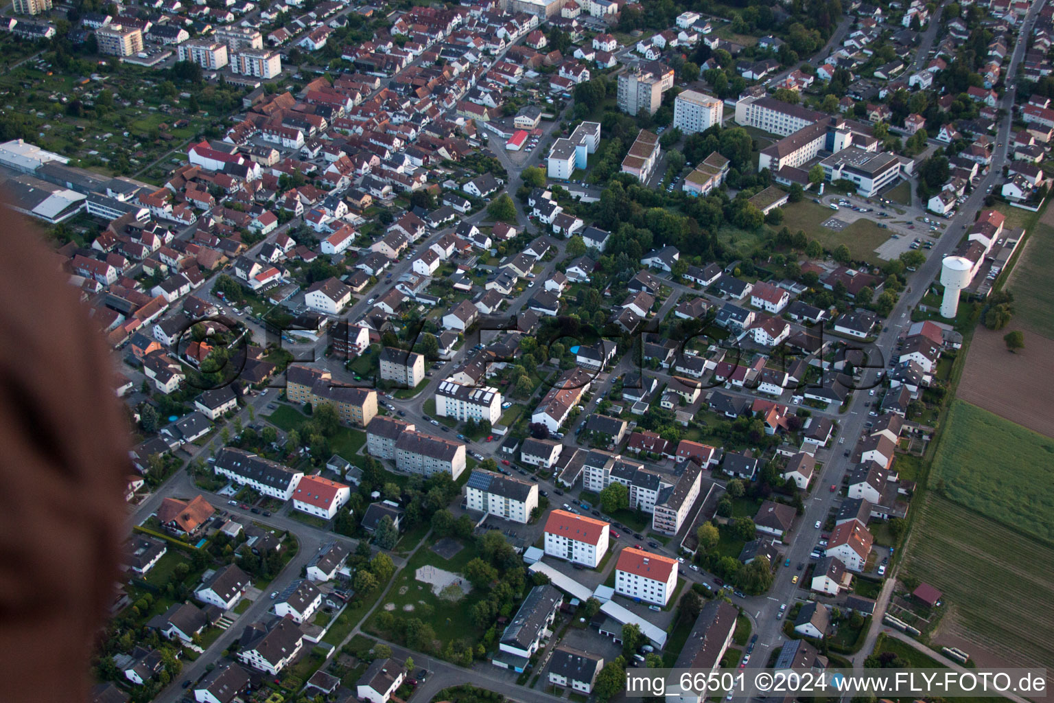 Bird's eye view of Kandel in the state Rhineland-Palatinate, Germany