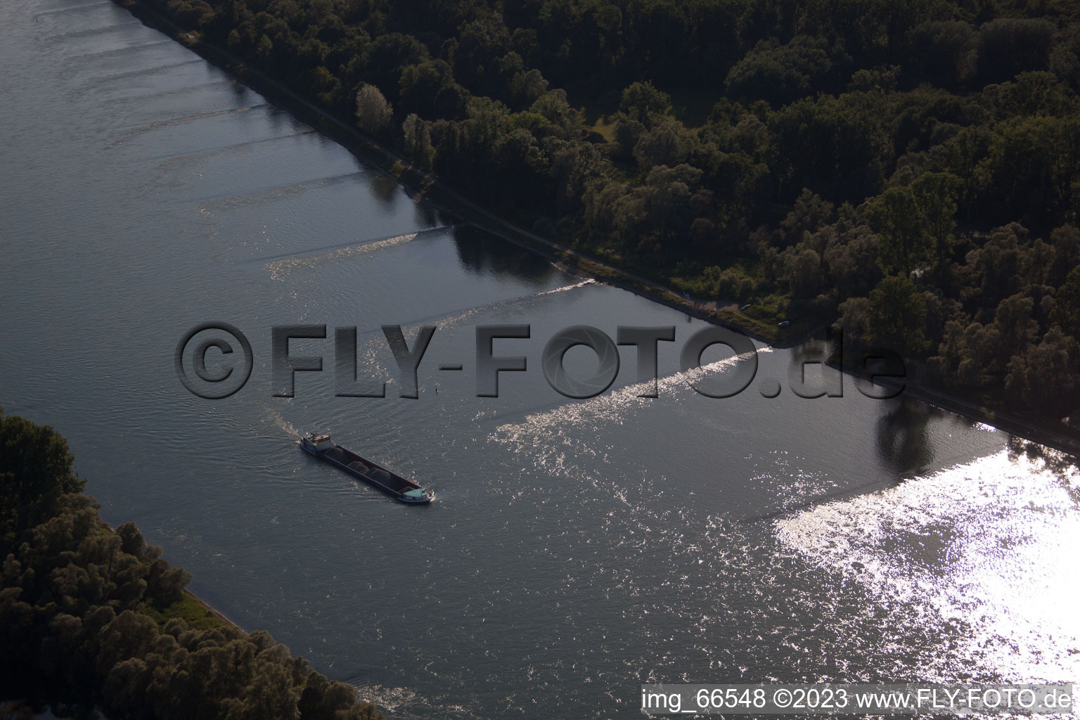 Aerial photograpy of Au am Rhein in the state Baden-Wuerttemberg, Germany