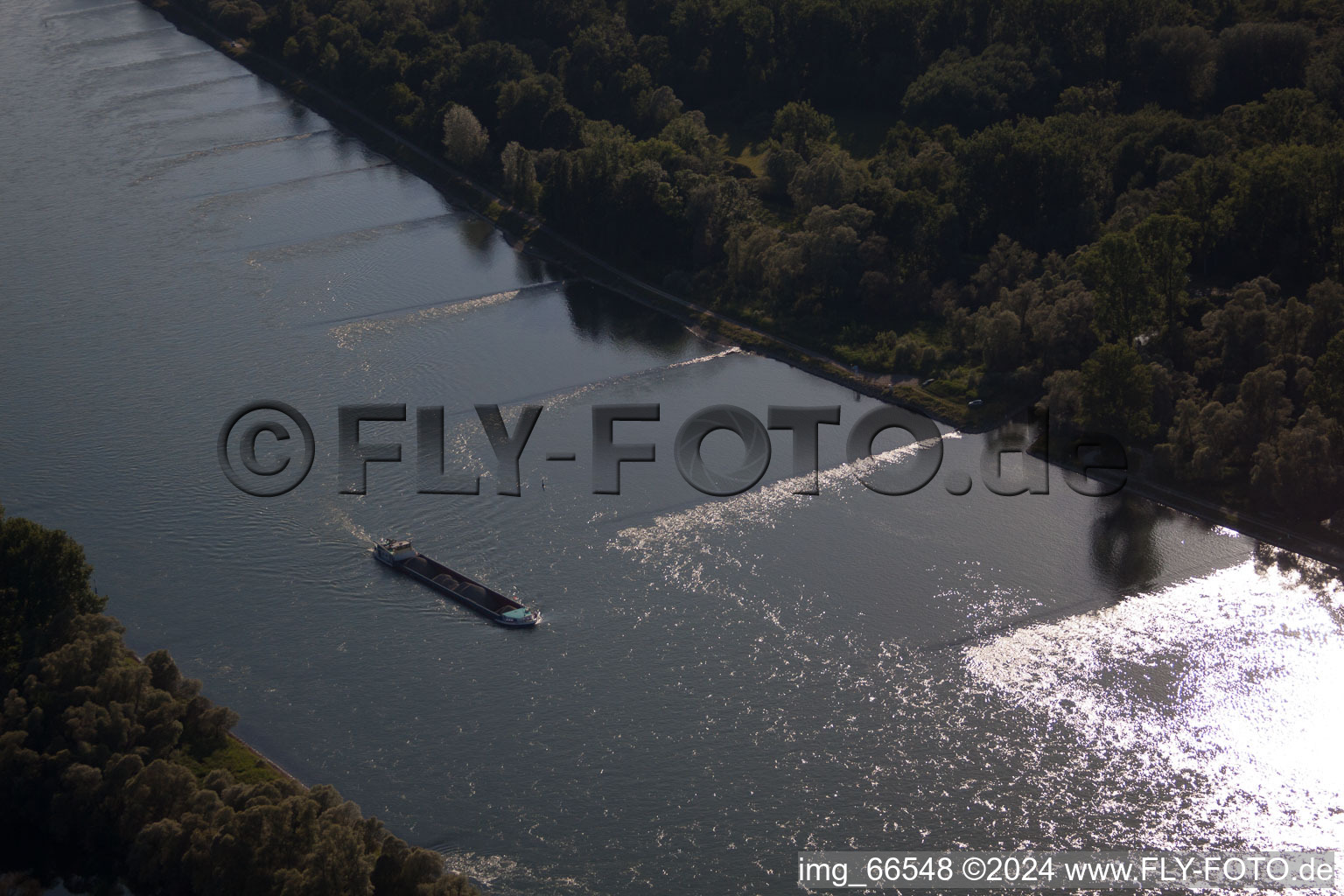 Au am Rhein in the state Baden-Wuerttemberg, Germany from above